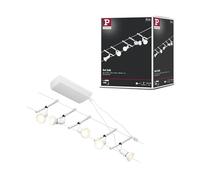 Paulmann CorDuo, sistema di cavi per faretti, 94458, set Salt, massima CC 5 pezzi da 10 Watt l’uno, estensibile, bianco, opaco, cavi in plastica, GU 5,3, senza lampadine