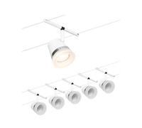 Paulmann CorDuo, sistema di cavi per faretti, 94461, set di base Cone, massima CC 5 pezzi da 10 Watt l’uno, estensibile, bianco, opaco, cavi in plastica, GU 5,3, senza lampadine