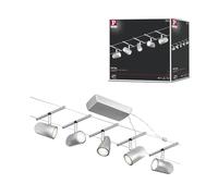 Paulmann CorDuo, sistema di cavi per faretti, 94465, set di base Cup, massima CC 5 pezzi da 10 Watt l’uno, estensibile, cromato, opaco, in plastica/metallo, GU 5,3, senza lampadine