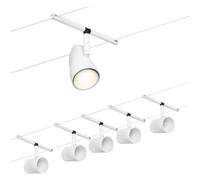 Paulmann CorDuo, sistema di cavi per faretti, 94467, set di base Cup, massima CC 5 pezzi da 10 Watt l’uno, estensibile, bianco, opaco, in plastica/metallo, GU 5,3, senza lampadine