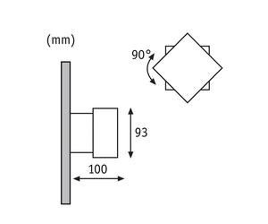 Paulmann Cybo Lampada da parete per esterni a LED, 2.700 K, 10x10 cm, Paulmann