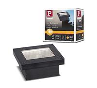 Paulmann Domenic 94578 - Lampada da incasso a LED a energia solare, IP67, rettangolare, incl. 1 x 0,1 W, bianco caldo, senza fili, in plastica, ricari