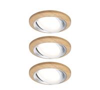 Paulmann ENC Kit Lanati Angolo orientabile LED 3x6W 470lm 230V Legno 92239, tonalità Rovere Oliato, Alu Girato