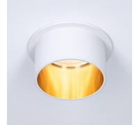 PLM 93380 - Lampada da incasso Gil, 1 x 6 W, 470 lm, 2700 K, bianco opaco/or