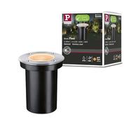 Paulmann Lampada da incasso a pavimento Pelle Floor Luce che non attrae gli insetti IP65 cilindrica 110 mm 2200K 4,3W 320lm 230V Acciaio inox spazzolato, Materiale plastico 94732