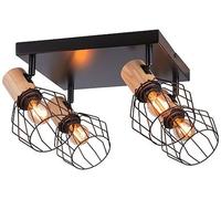 Paulmann lampada da soffitto 4x20 W nero-legno 66769