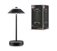 Paulmann Lampada da Tavolo Mobile Pellini LED White Dim 3W USBC Pelle PU Metallo 71173, Nero, Nero Opaco