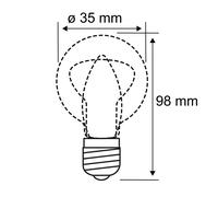 PLM 28684 - Lampada a filamento a LED E14, 4,8 W, 470 lm, 2700 K.