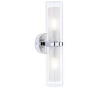 Paulmann 71077 Applique Selection Bathroom Luena IP44 E14 230V max 2x20W dimmerabile cromo, luce bagno in vetro luce bagno a due fiamme