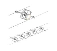Paulmann sistema di cavi per faretti, set estensibile, 94133, Mac II, massimo 5 pezzi da 10 W l’uno, cromato, opaco, lampada da soffitto, senza lampadina