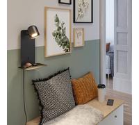 Paulmann Malena USB spot parete con mensola, nero Paulmann