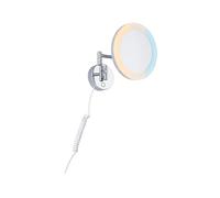 Paulmann Masua 71148 - Specchio cosmetico a LED, IP44, 55 lm, 230 V, 4 W, cromato, ingrandimento 3x
