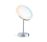 Paulmann Masua 71150 - Specchio cosmetico a LED, IP44, 55 lm, 230 V, 4 W, cromato, ingrandimento 3x