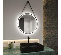 Paulmann Mirra specchio appeso Ø59cm CCT dim nero Paulmann