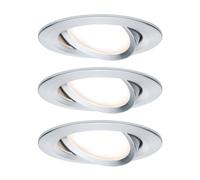 Paulmann Nova Coin, faretto a 3 luci rotondo orientabile, in alluminio tornito Paulmann