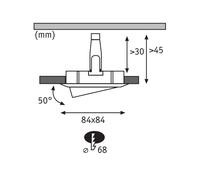 PLM 93680 - Lampada da incasso Nova Plus Coin, 3x6 W, 2700 K, 50°, ad angolo