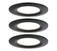 Paulmann Nova Plus EBL Set 3x6W 2700K Nero opaco | Set di 3 lampade da incasso dimmerabili, IP44, per Montaggio a soffitto, luce Bianco caldo