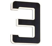 Paulmann 79844 - Numero civico 3 LED, grado di protezione IP44, luce bianca calda, batteria sostituibile, incluso 1 elemento di illuminazione da 0,2 W, in plastica, colore: nero, luminosità: 3000 K