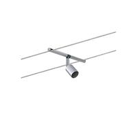 Paulmann punto luce per sistema di cavi per faretti, 94139, Salt, cromato opaco, integrazione per sistema di cavi per faretti, massimo 10 W, GU 5,3, lampadine non incluse