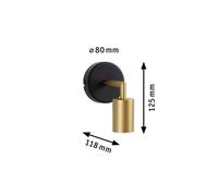 Paulmann Ravi applique E27, nero/oro opaco Paulmann