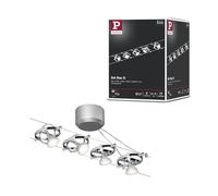 Paulmann sistema di cavi per faretti, set estensibile, 94133, Mac II, massimo 5 pezzi da 10 W l’uno, cromato, opaco, lampada da soffitto, senza lampadina