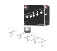 Paulmann sistema di cavi per faretti, set estensibile, 94136, Sheela, massimo 5 pezzi da 10 W l’uno, cromato, opaco/opale, lampada da soffitto, senza lampadina