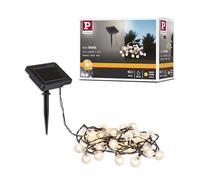 Paulmann Soala 94874 - Catena luminosa solare IP44, 3000 K, 30 x 3 lm, colore: Nero
