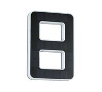 Paulmann 79849 - Numero civico 8 LED, grado di protezione IP44, luce bianca calda, batteria sostituibile, incluso 1 elemento di illuminazione da 0,2 W, in plastica, colore: nero, luminosità: 3000 K