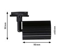 Paulmann URail Faretto su binario Lirena, nero, Ø 6 cm, GU10 Paulmann
