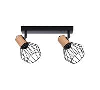 Paulmann x 66767 Proiettore Lanke a 2 luci Max. 2x20 Watt plafoniera Nero/Legno Spot Metallo E14