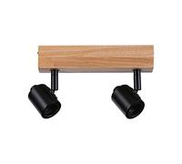 Paulmann x 66771 Proiettore Arvid a 2 luci Max. 2x20 Watt plafoniera Nero/Legno faretto Metallo E27
