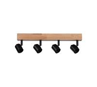 Paulmann x 66773 Proiettore Arvid a 4 luci Max. 4x20 Watt plafoniera Nero/Legno faretto Metallo E27