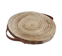 Paulownia Wooden Tree Disc with Leather Handles