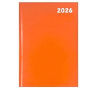 PaulStore Agenda 2026, formato A4, A5, A6, pagina per giorno, scrivania e visualizzazione settimanale, per studenti, insegnanti, casa, ufficio, business year planner (arancione, formato A4, un giorno