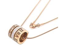 PAURO Acciaio Inossidabile Collana con Lettera Romana per Donna Uomo Classica Semplice Elegante Catena da Clavicola Oro Rosa Bianco