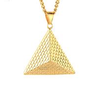 PAURO acciaio inossidabile piramidi egizie Vintage Durante dell'oro con la collana chain per la Uomo Wedding Promessa