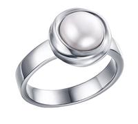 PAURO Argento Acciaio Inossidabile dell'Acciaio Inossidabile 316l delle Donne di con L'Incarico di Promessa della Perla E L'Anello di Cerimonia Nuziale per L'Amante di Formato 22