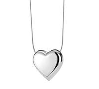 PAURO Collana Donna Acciaio Inossidabile Fascino Amare Cuore Pendente Gioielleria Regalo, Argento Grande