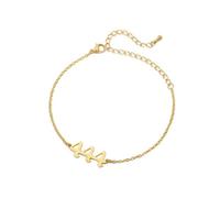 PAURO Donna Acciaio Inossidabile Angelo Numero 444 Bracciale a Catena Regolabile Gioielli di numerologia Minimalista Oro