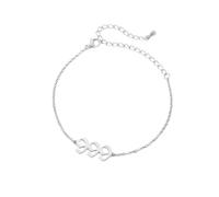 PAURO Donna Acciaio Inossidabile Angelo Numero 999 Ankle Anklet Bracciale a Catena Regolabile Gioielli di numerologia Minimalista Argento