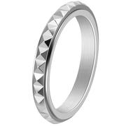 PAURO Donna Acciaio Inossidabile Semplice Personalità Rombo Girevole Anelli Argento Taglia 25