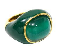 PAURO Donna Gemma Statement Anelli | Grande Audace Anello Massiccio in Acciaio Inossidabile con Banda a Cupola con Gemma Sagomata, Gioiello da Cocktail Vintage