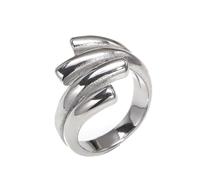 PAURO Donne Acciaio Inox Linee Semplici personalità di Tendenza Anello Argento Taglia 12