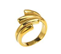 PAURO Donne Acciaio Inox Linee Semplici personalità di Tendenza Anello Oro Taglia 12