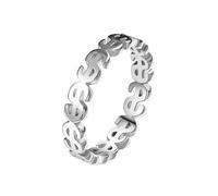 PAURO Unisex Acciaio Inossidabile Classico Elegante Innovativo Tendenza Personalizzato Semplice Anello Argento Taglia 22