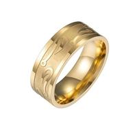 PAURO Unisex Acciaio Inossidabile Classico Elegante Nuova Tendenza Retro Personalizzato Semplice Anello Oro Taglia 17