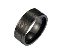 PAURO Unisex Acciaio Inossidabile Classico Elegante Nuova Tendenza Retro Personalizzato Semplice Anello Nero Taglia 19