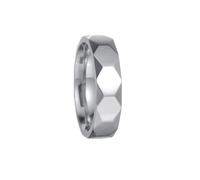 PAURO Unisex Acciaio Inossidabile Semplice Classico Elegante Innovativo Geometrico Poliedrico Design Anello Argento Taglia 17