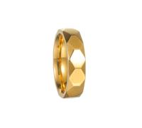 PAURO Unisex Acciaio Inossidabile Semplice Classico Elegante Innovativo Geometrico Poliedrico Design Anello Oro Taglia 22