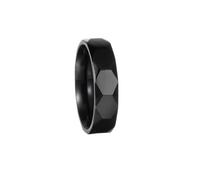 PAURO Unisex Acciaio Inossidabile Semplice Classico Elegante Innovativo Geometrico Poliedrico Design Anello Nero Taglia 12